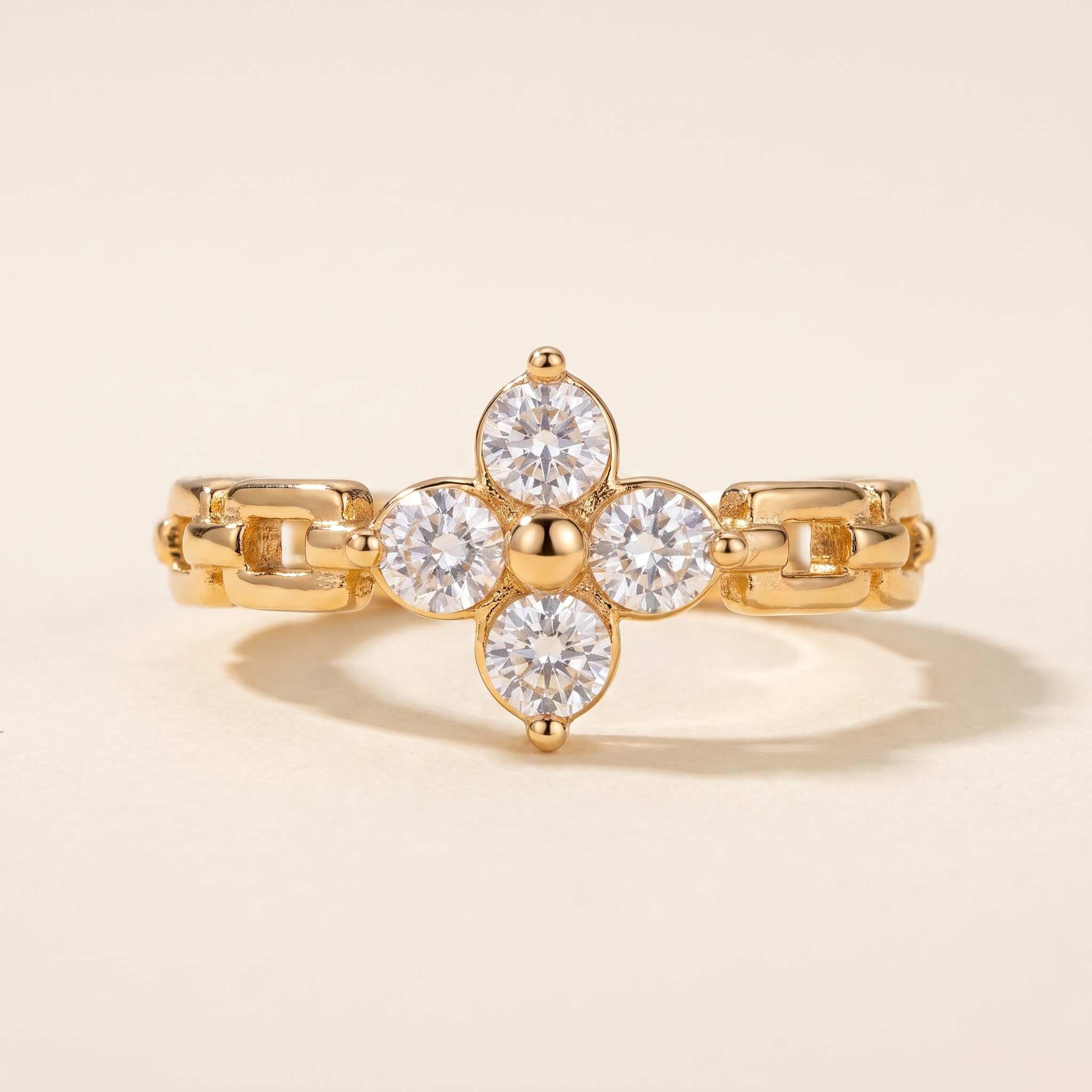 Anillo Bloom Gem con flor de circonitas