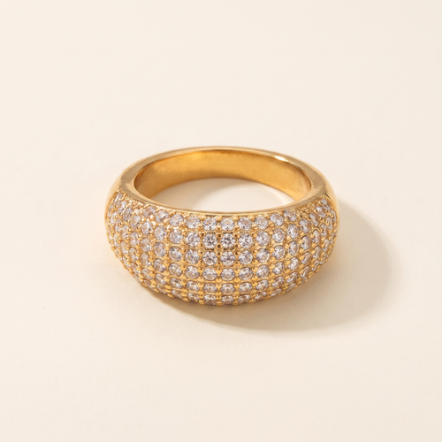 Anillo Circonitas dorado cubierto de circonitas