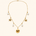 Collar Marea Charms con estrella de mar, conchas y perlas
