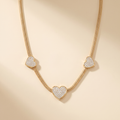 Collar Tres Corazones de cadena gruesa con corazones de circonitas