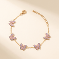 Pulsera Mariposa con mariposas en rosado y morado