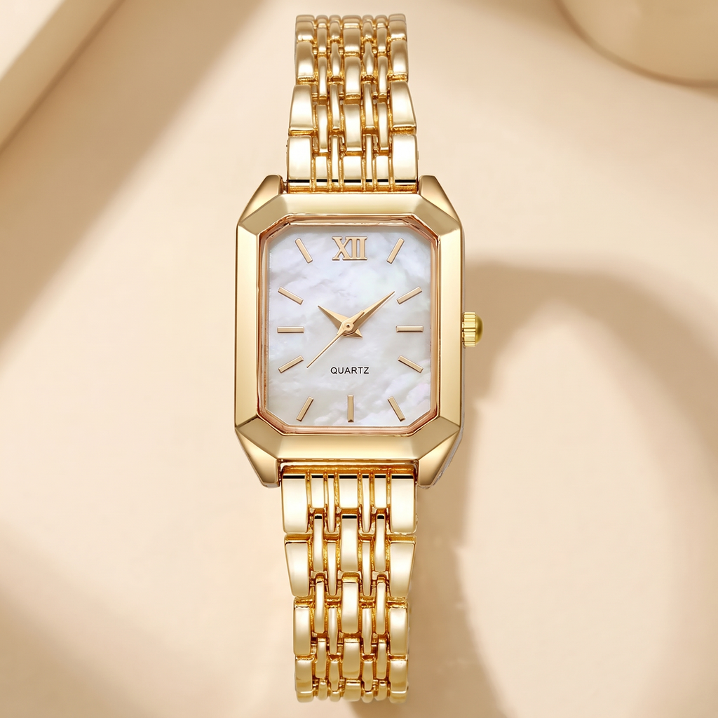 Reloj Bloom Blanco dorado con agujas en blanco