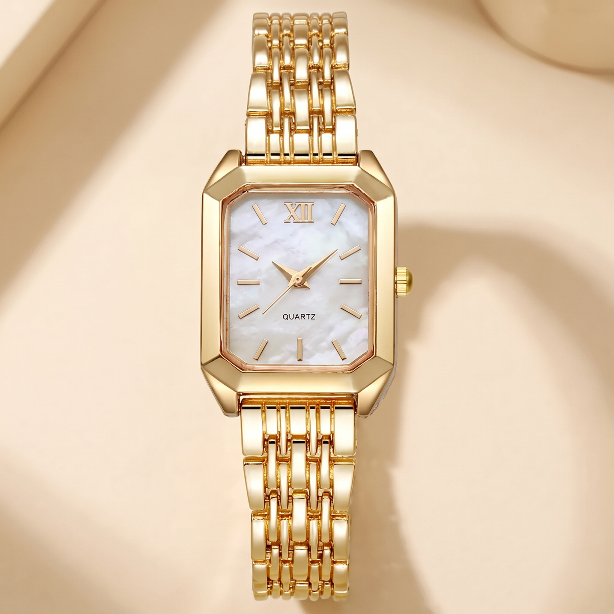 Reloj Bloom Blanco dorado con agujas en blanco